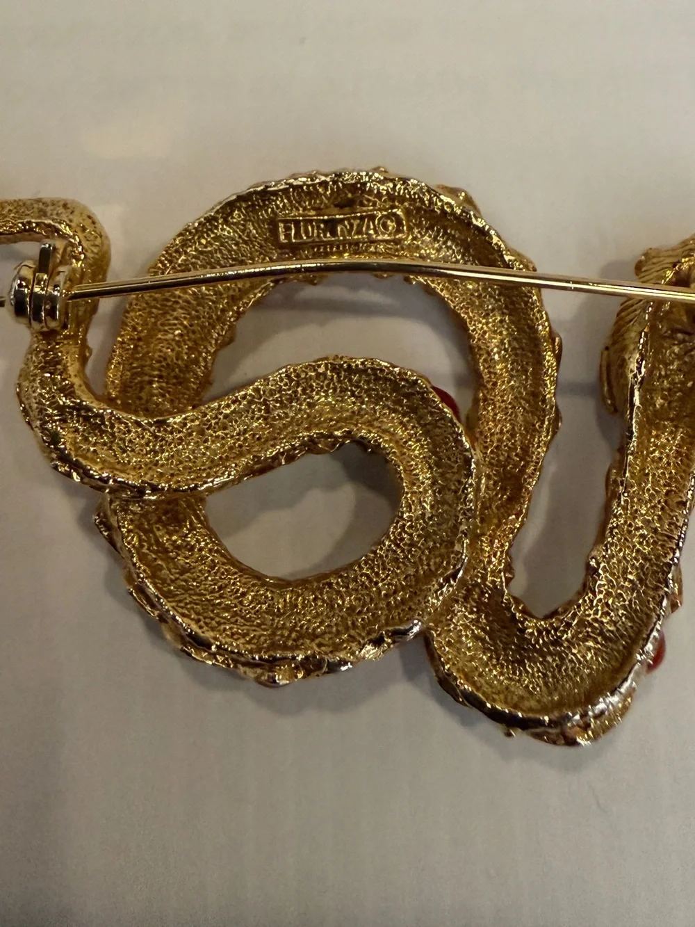 Vintage Forenza Gold Tone Snake Broach